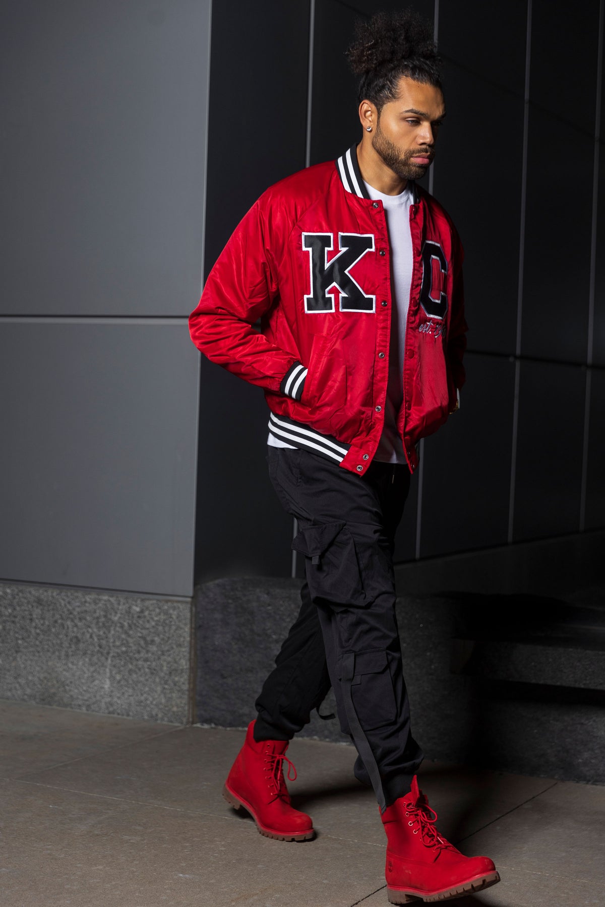 Kansas  City Chiefs x Cherry  Varsity Jacket