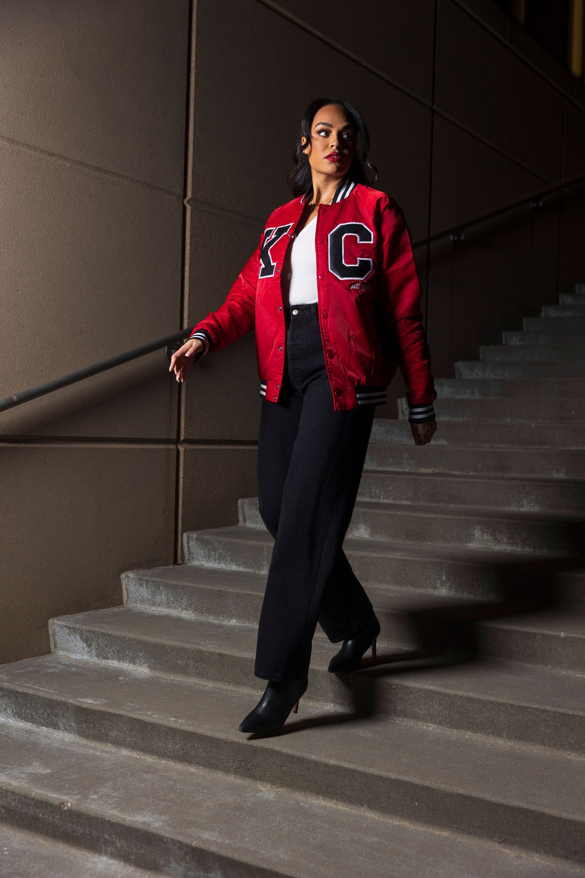 Kansas  City Chiefs x Cherry  Varsity Jacket