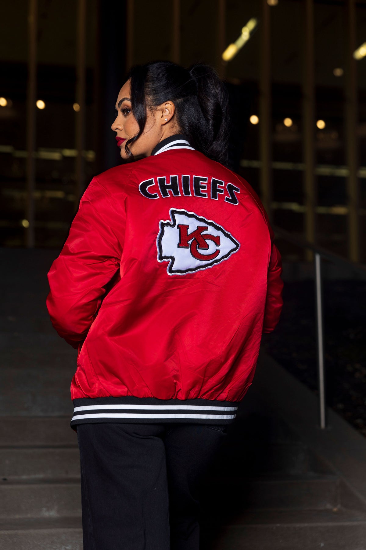 Kansas  City Chiefs x Cherry  Varsity Jacket