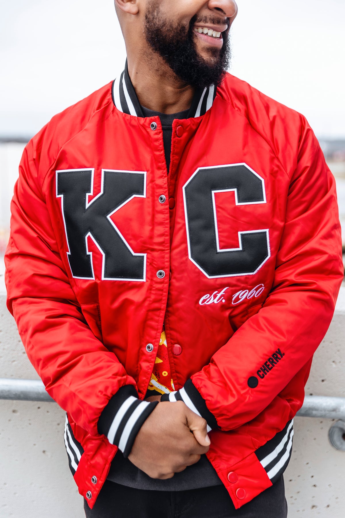 Kansas  City Chiefs x Cherry  Varsity Jacket