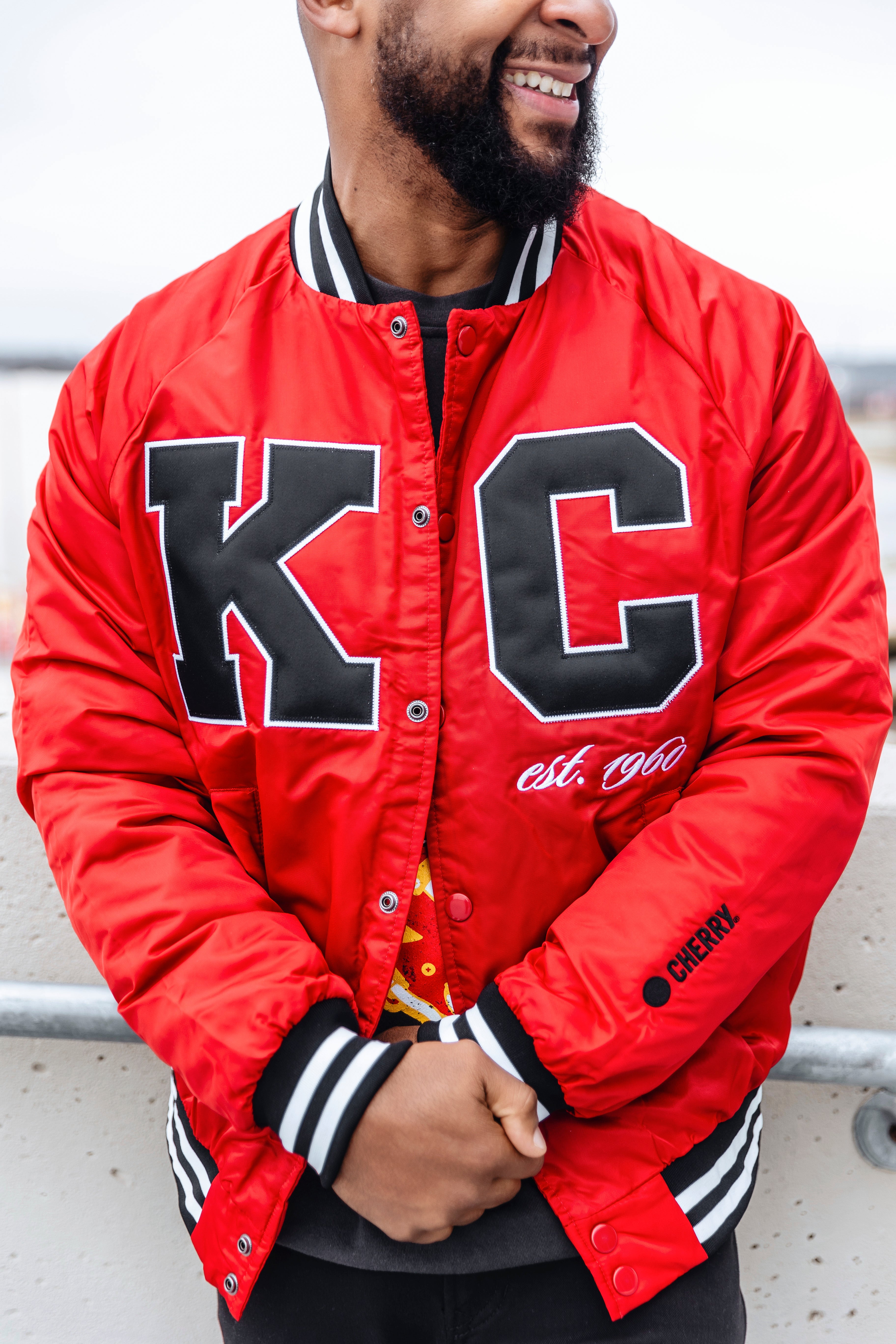 Kansas City Chiefs x Cherry Varsity Jacket - Cherry Co.