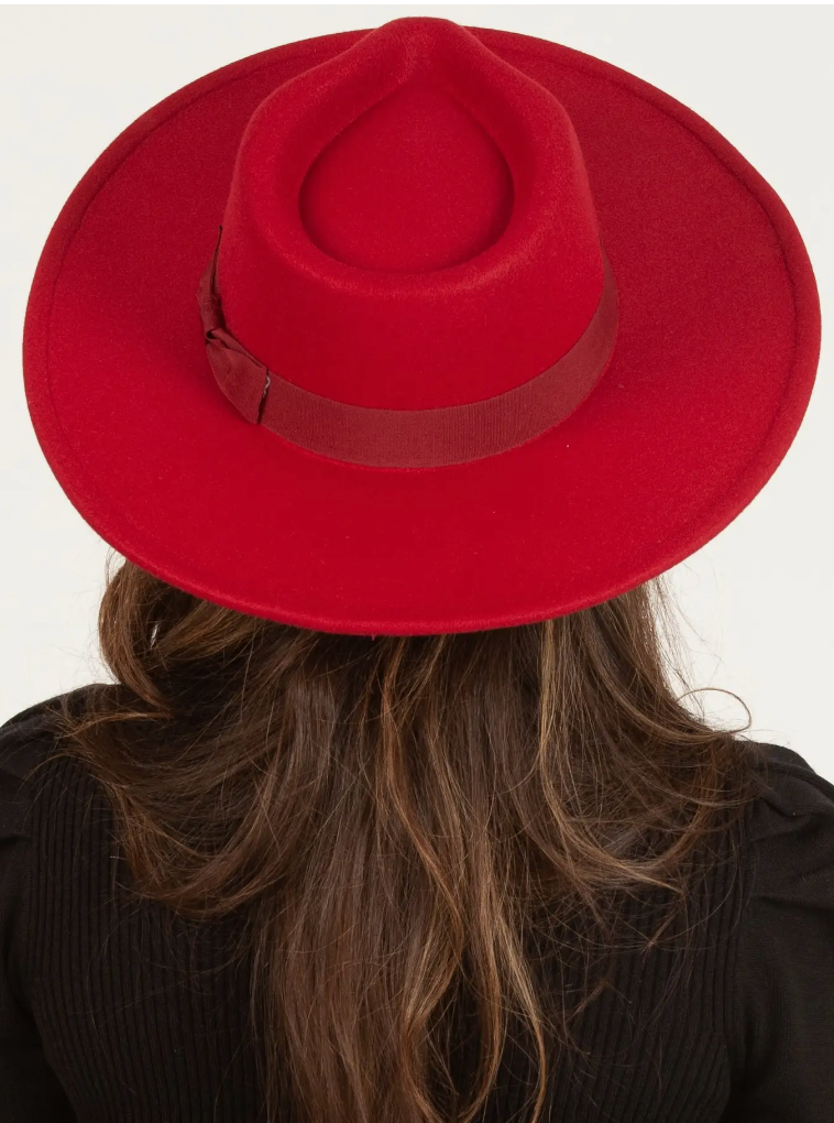 Red wide brim hat mens on sale