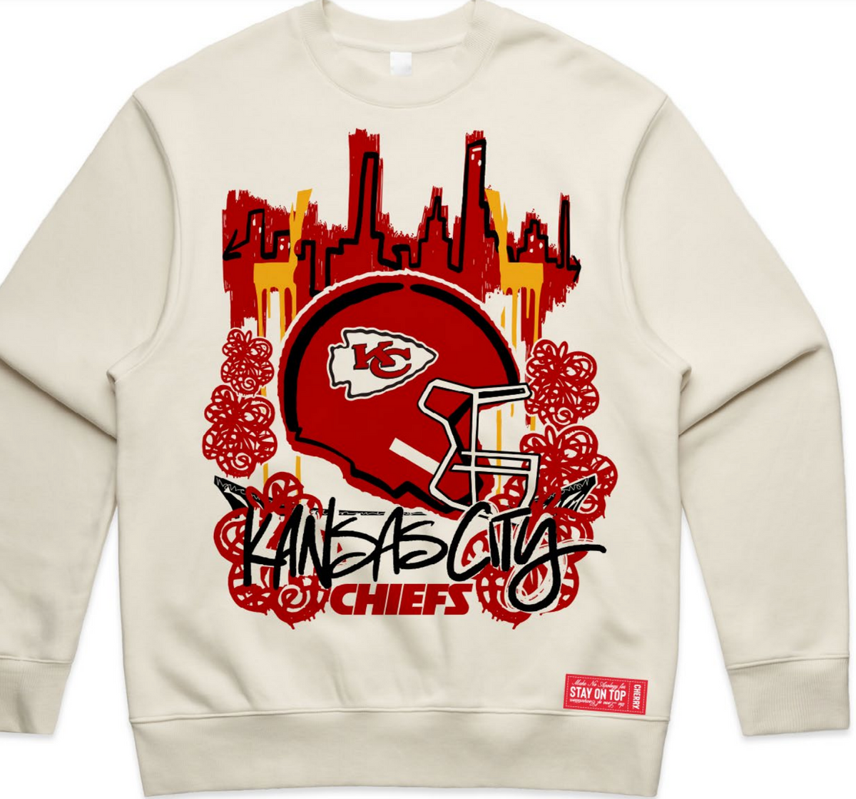 Chiefs NFL  Graphic Oversized  Crew Sweatshirt