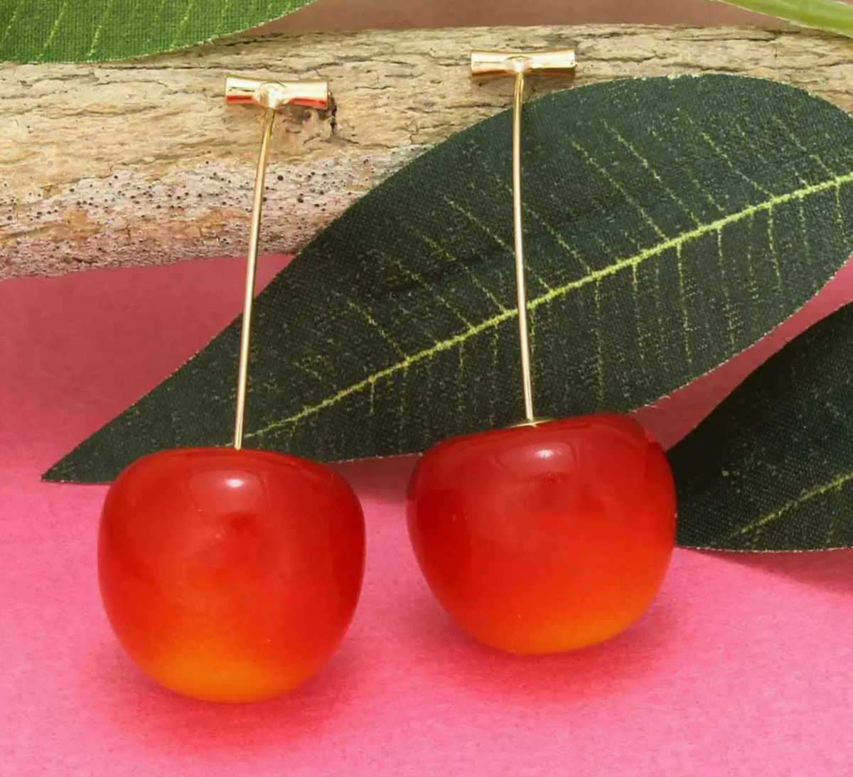 Sweet Cherry Resin Drop Earrings