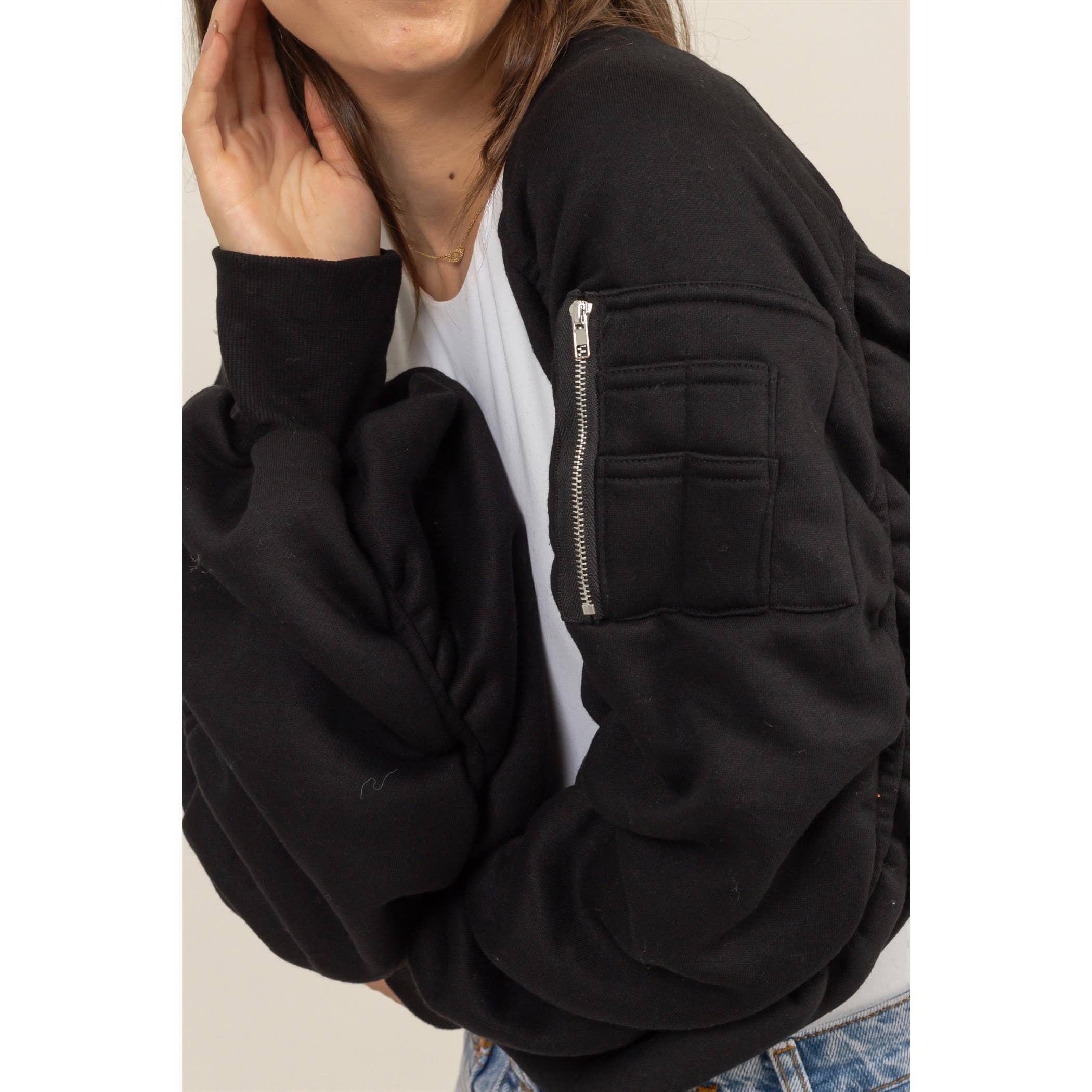 French Terry Bolero Bomber Jacket - Cherry Co.