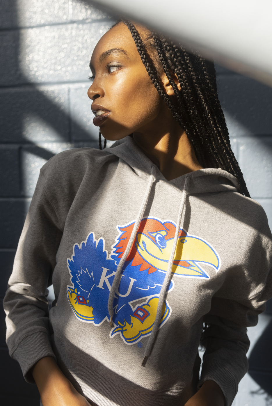 KU Crop Varsity Jacket - Cherry Co.